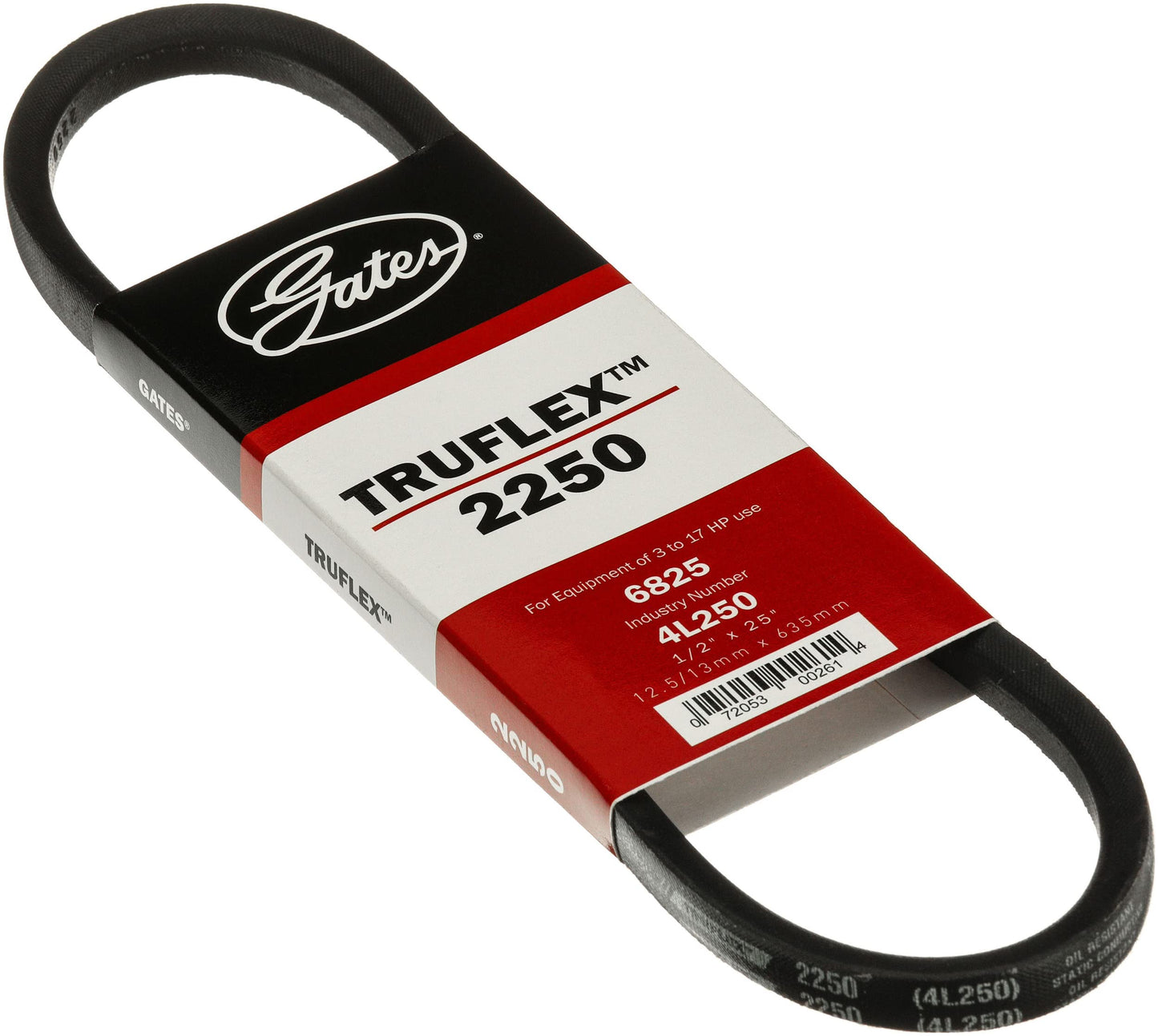 Gates 2250 Truflex FHP Low Horse-Power V-Belt, Black