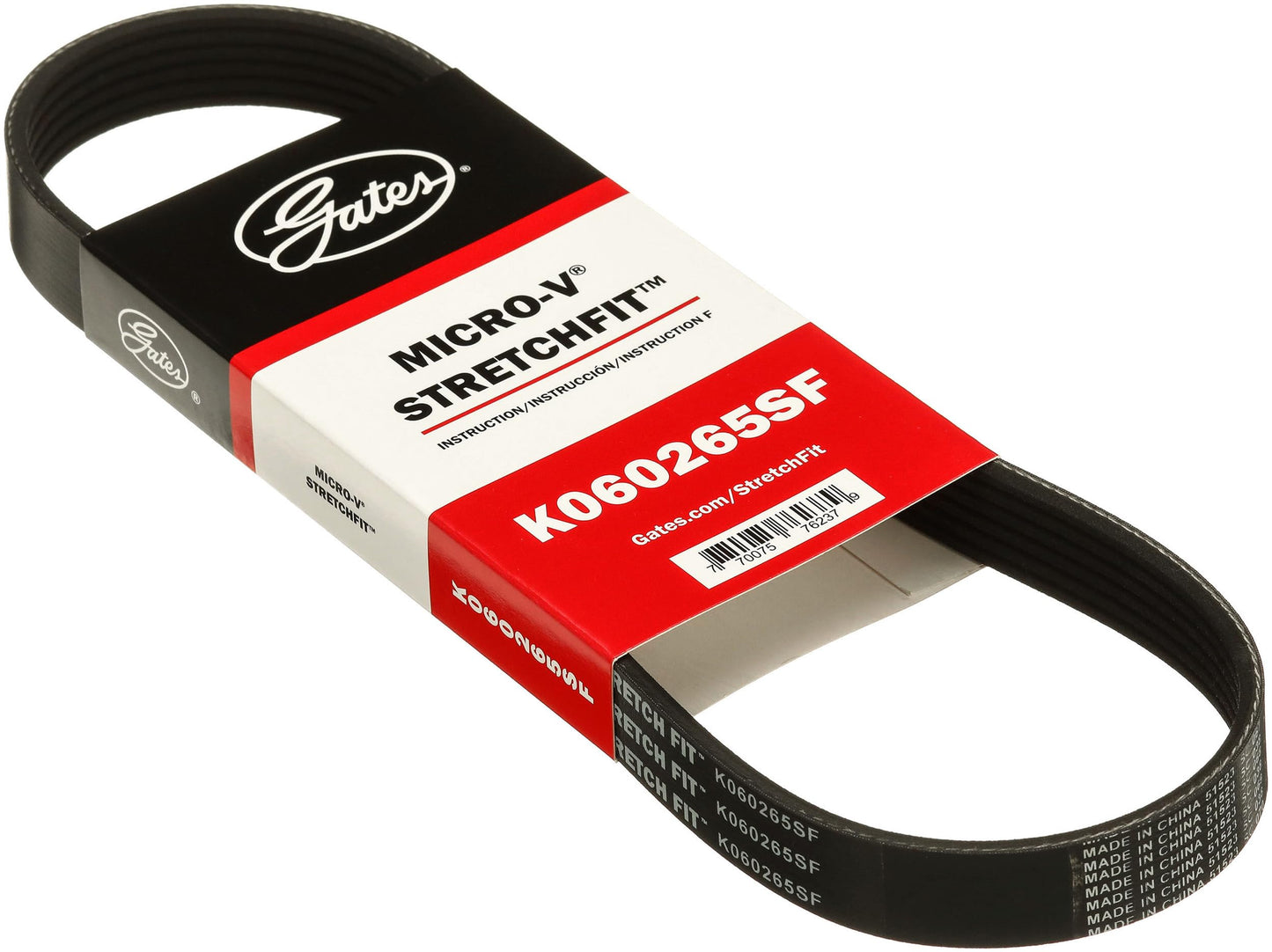 Gates Genuine K060265SF Stretch Fit Micro-V Serpentine Drive Belt