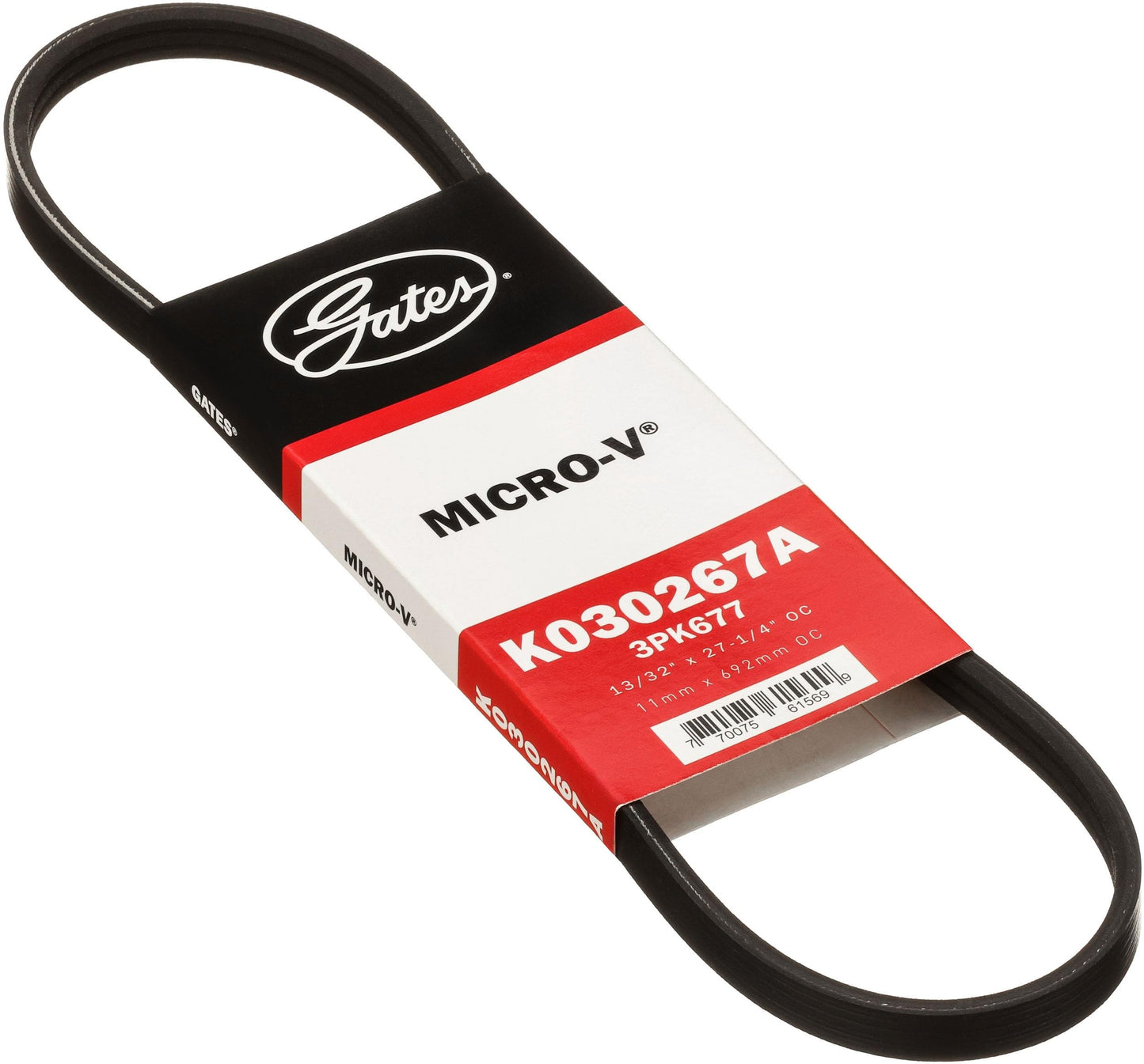 Genuine Gates K030267A Premium Automotive V-Ribbed Belt