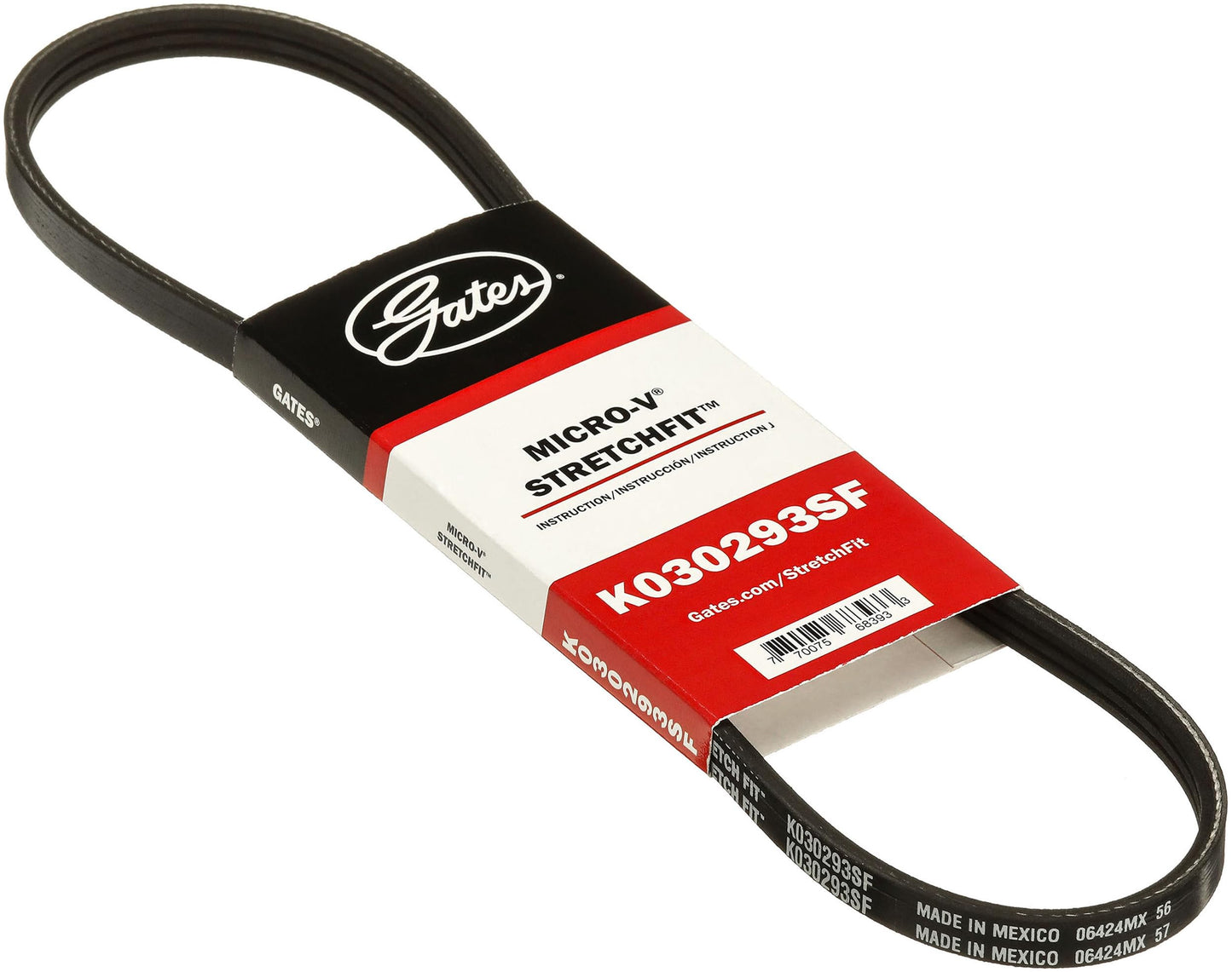 Gates K030293SF Stretch Fit Micro V Serpentine Drive Belt