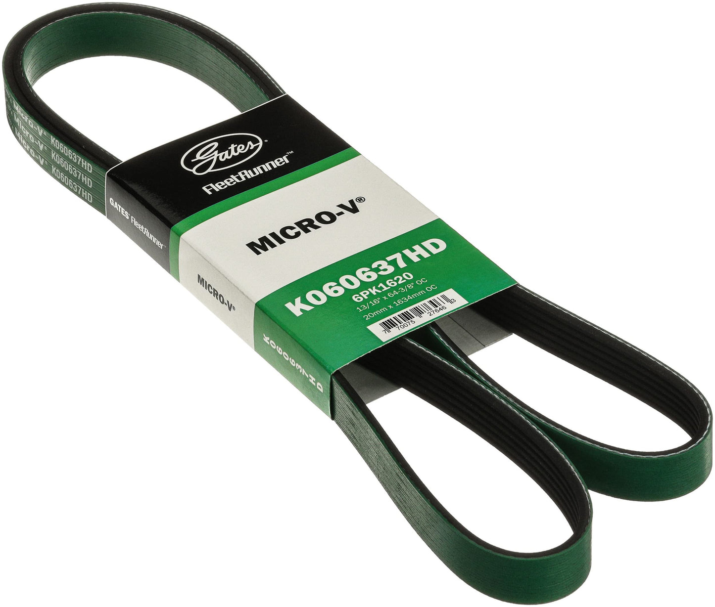 Gates K060637HD Fleet Runner Heavy Duty Micro V Serpentine Drive Belt
