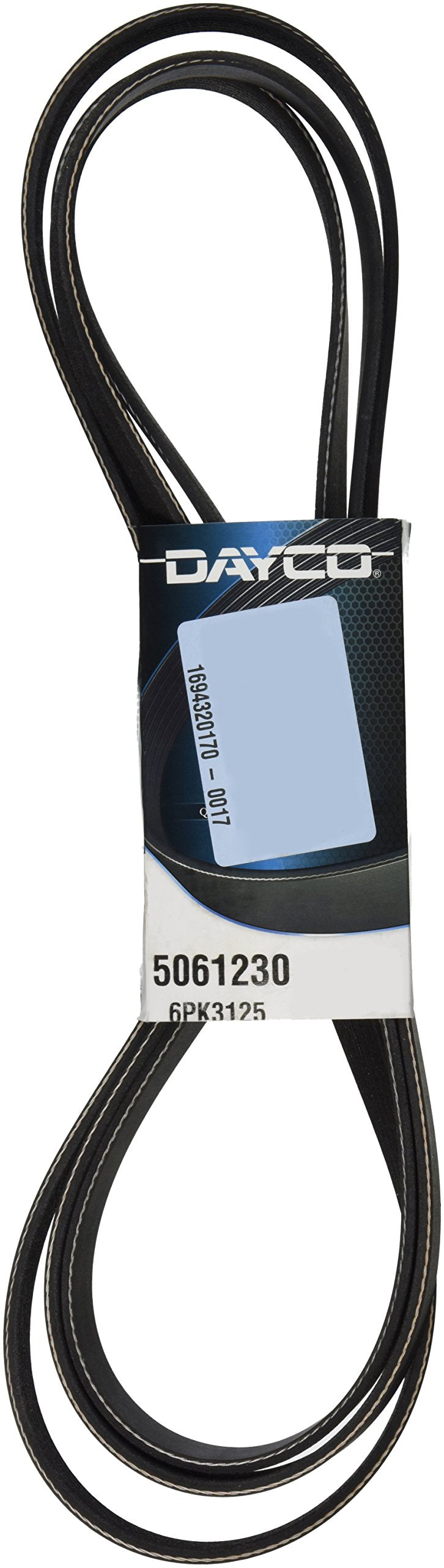 Auto Extra Dayco 5061230 Serpentine Belt , Black