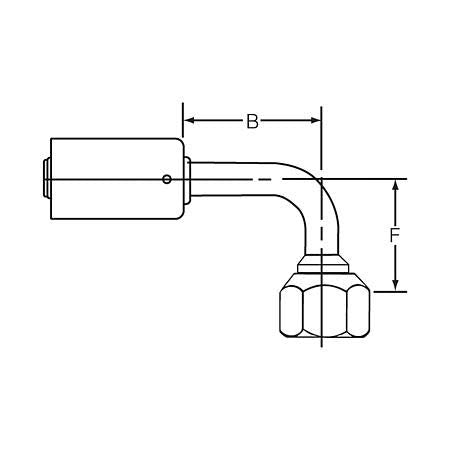 Dayco 118023 90 Degree Bent Tube Female Swivel - Sae 45 Degree Flare