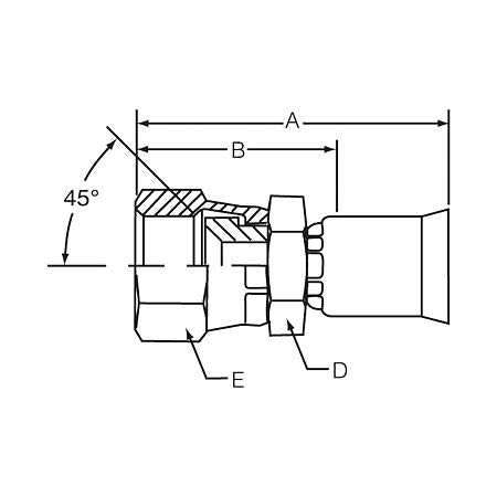 Dayco 111162 Female Swivel 45 Degree Flare