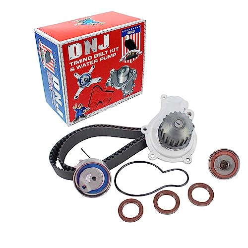 DNJ TBK151BWP Timing Belt Kit with Water Pump for 2003-2010 Chrysler, Dodge, Jeep Caravan, Liberty, PT Cruiser 2.4L L4 16V DOHC 148cid