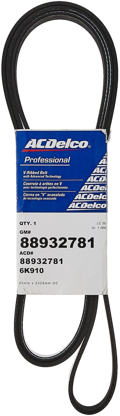 ACDelco Gold 6K910 Standard V-Ribbed Serpentine Belt | Patman Parts