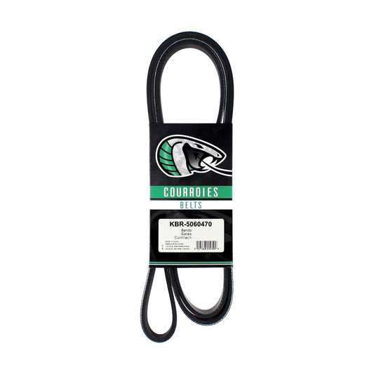 Serpentine Belt KBR-5060470 for Acura Honda Pilot Mitsubishi Nissan Juke RDX Eclipse Galant MDX Endeavor Hyundai Maxima Accent Kia Rio Lincoln Mark VII Sonata Continental Venue International 3800 IC